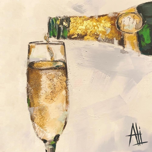 The Art of Champagne Beverage Napkins